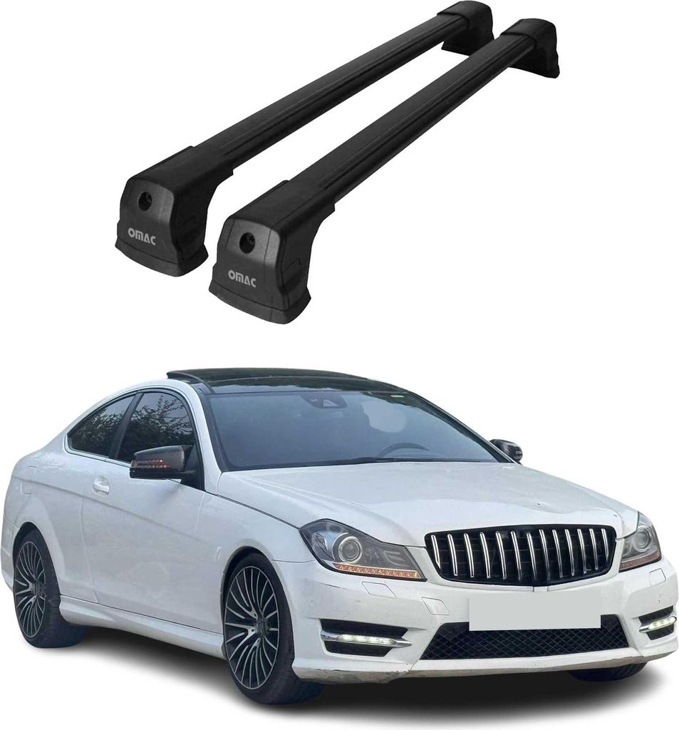 Dachträger Grundtäger für Mercedes C Klasse C204 Coupe 2011-2014 75kg Schwarz 2x