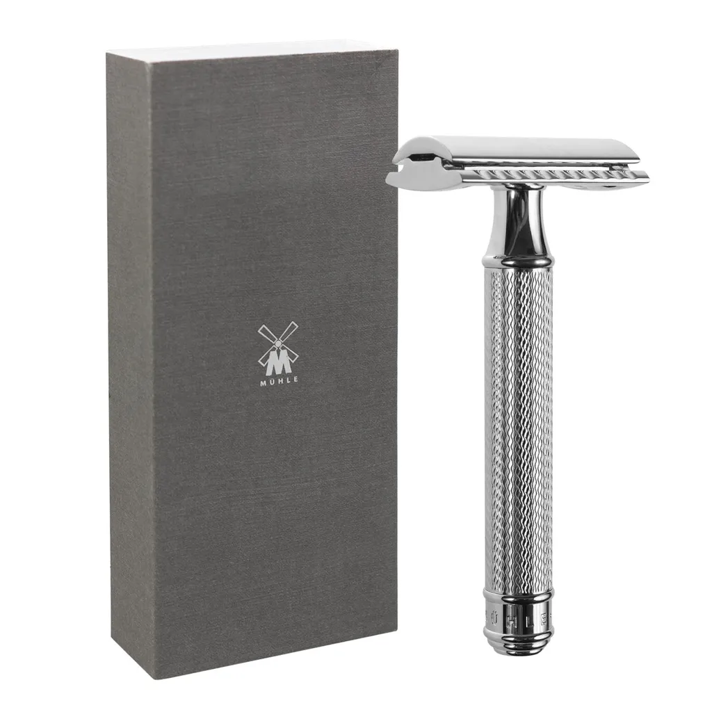 Rasoio tradizionale Lama di rasoio in ottone cromato MÜHLE R89