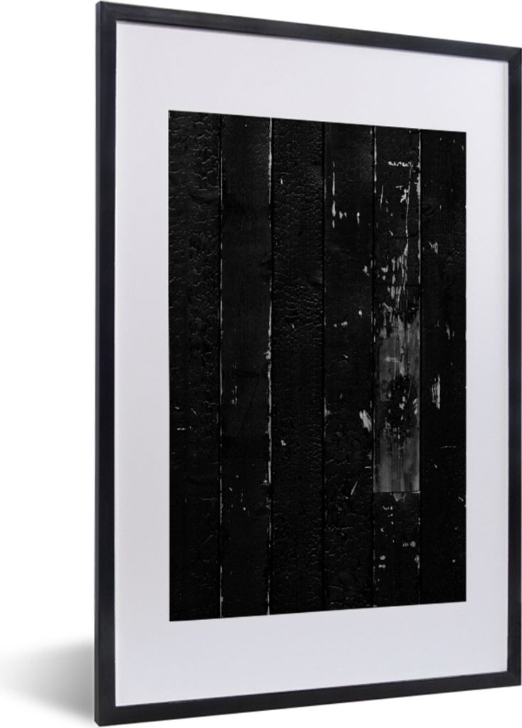 MuchoWow Gerahmtes Poster Schwarz - Weiß - Struktur - Design 40x60 cm - Poster mit Schwarzem Bilderrahmen Wandposter Rahmen Foto Bilder - Poster...