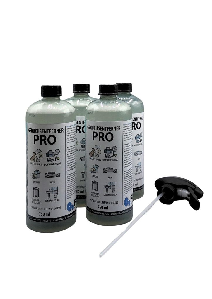 Geruchsentferner PRO Spray 4 x 750 ml Enzymreiniger mit Produktbild 