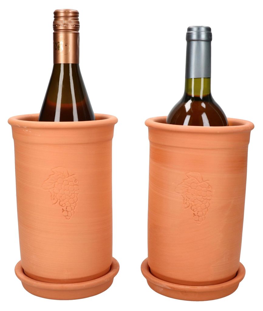 2er Set Weinkühler + Untersetzer Terrakotta Ø 12.5 cm H Produktbild 