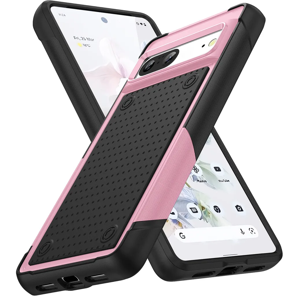 Cover Per Google Pixel 7 Con Protezione Fotocamera Scorrevole E Anello Metallico Magnetico 360° - Custodia Antiurto Militare Nera - 3