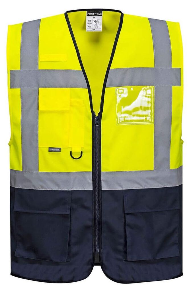 Portwest C476 WARSCHAU EXECUTIVE VEST Yellow/Navy Velikost Obrázek produktu 