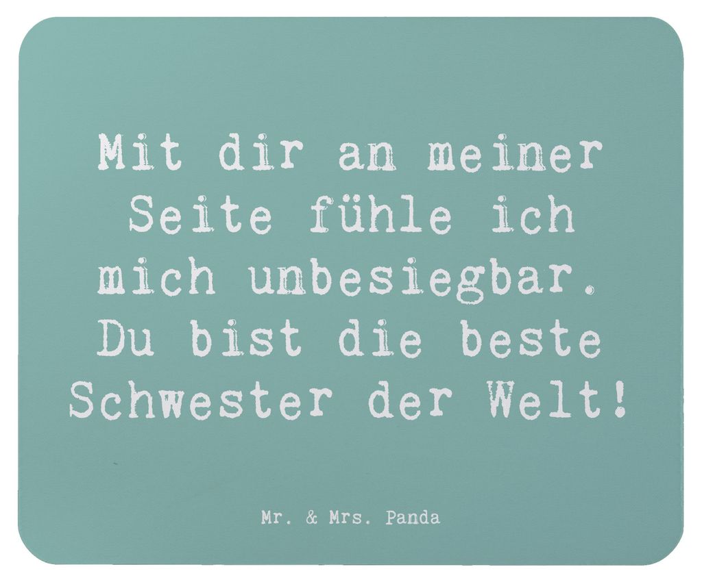 Mr. & Mrs. Panda Mauspad Spruch Beste Schwester - Meeresbrise - Geschenk, pc, Aufmerksamkeit, Für, Danke, Schwesternliebe, Geschenke, Dankeschön,...