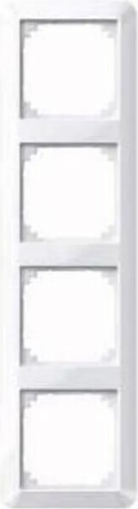 Cadre 4 Postes Merten 389425 Blanc Actif Brillant Haute Résistance