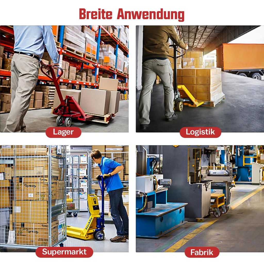 Produktbild von 4 Stück Hubwagenrollen Polyurethan, 80 X 70 Mm, Achse 20 Mm, Mit Kugellager – Für Raue Böden, Tragkraft 500 Kg