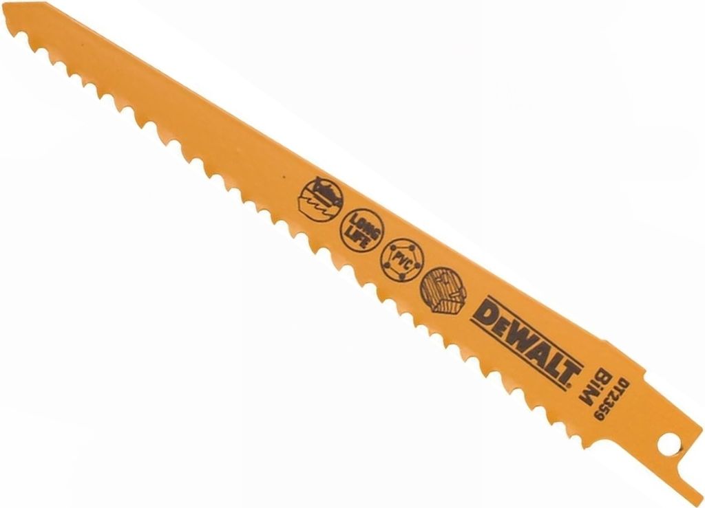 DeWalt DT2359-QZ gerades Sägeblatt BIM 152 mm 6TPI 5 Stück Holz und Kunststoff