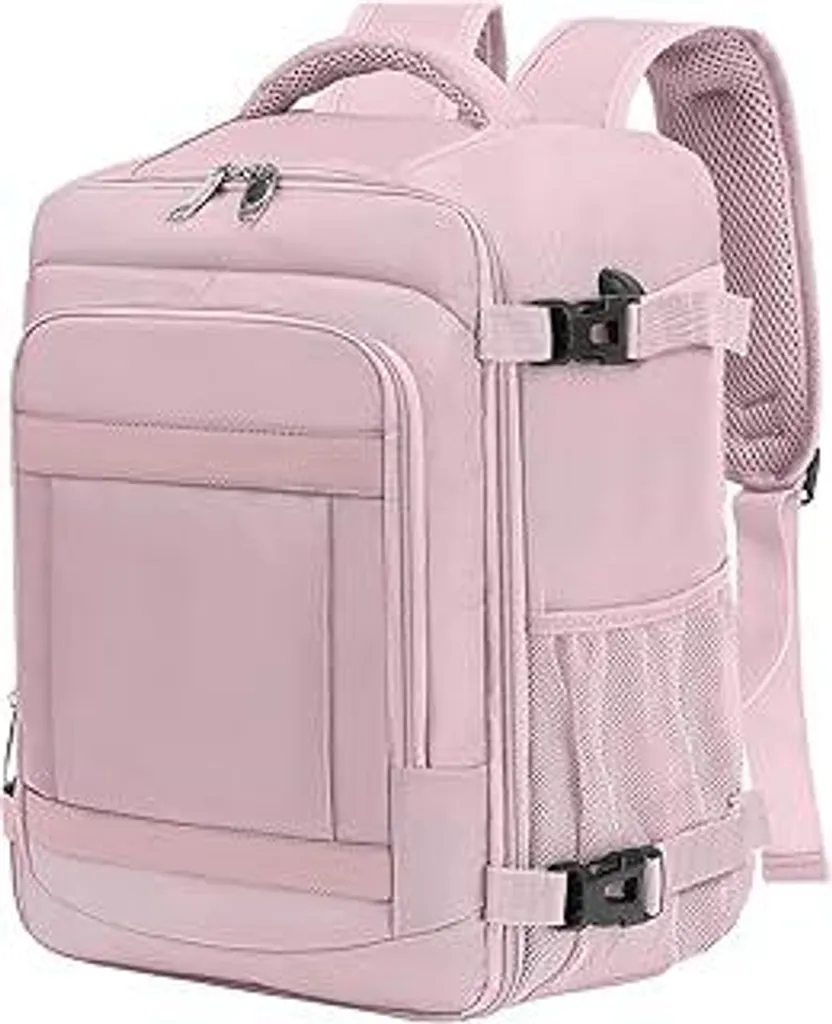 KLOSTAIN Zaino bagaglio a mano 40x20x25 per Ryanair Zaino da viaggio per aerei di piccole dimensioni Zaino bagaglio a mano Eurowings per donna uomo Zaino scolastico per adolescenti, rosa chiaro