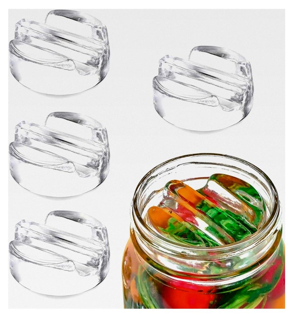 Fermentiergewichte aus Glas für die Gärung, 4 Stück, Ø 7 cm (mit langem Griff)