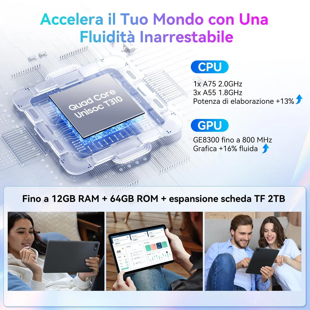 Tablette tactile 10 pouces TABWEE T80 Android 16 pour la famille