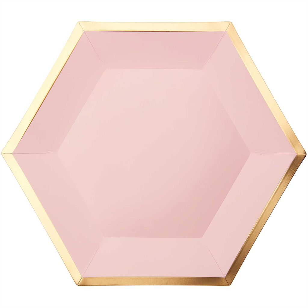 Rico Design 99001.94.01, Teller, Sechseck, Papier, Gold, Pink, Einfarbig, 10 Stück(e)