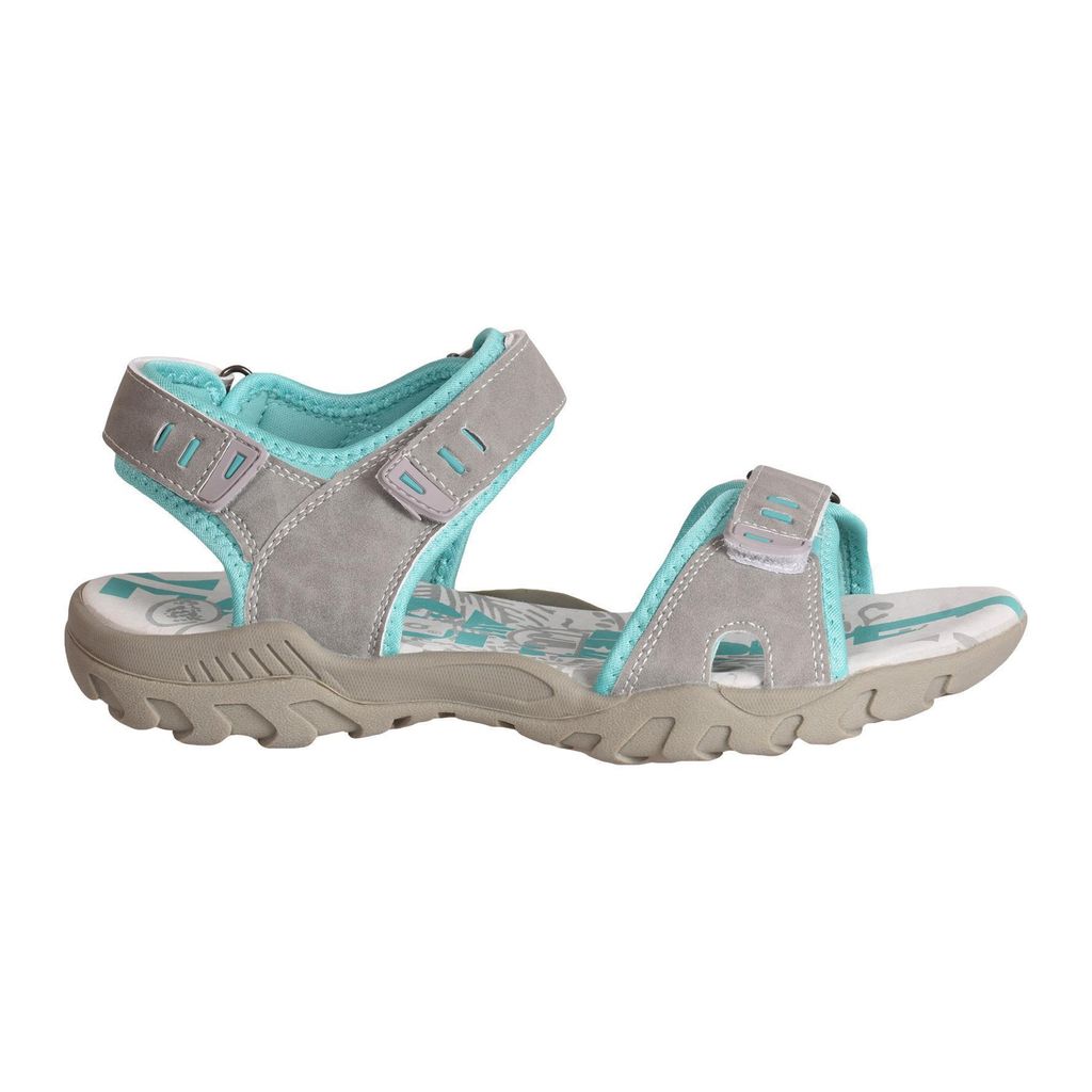 PDQ Damen Sport Sandale / Trekkingsandale mit Klettverschluss DF437 (6 UK/39 EU) (Hellgrau/Mint)