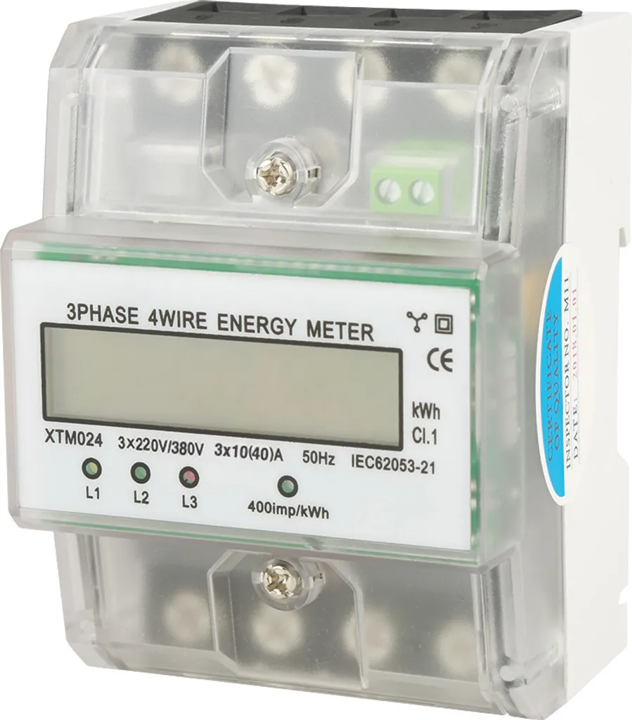 Sous-compteur électrique digital triphasé pour tableau électrique 40A - 4