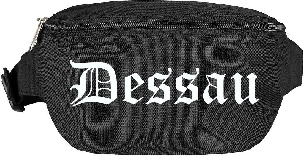 Dessau Bauchtasche - Altdeutsch bedruckt - Gürteltasche Hipbag Schwarz