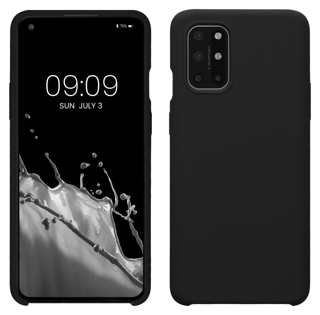 kwmobile Handyhülle für OnePlus 8T Hülle - Case Silikon - Kabelloses Laden - Schutzhülle Cover in Schwarz matt