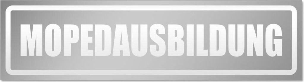 Kiwistar Mopedausbildung invertiert Magnetschild Schild magnetisch - 30cm Silber - Magnetfolie für Auto PKW Kfz