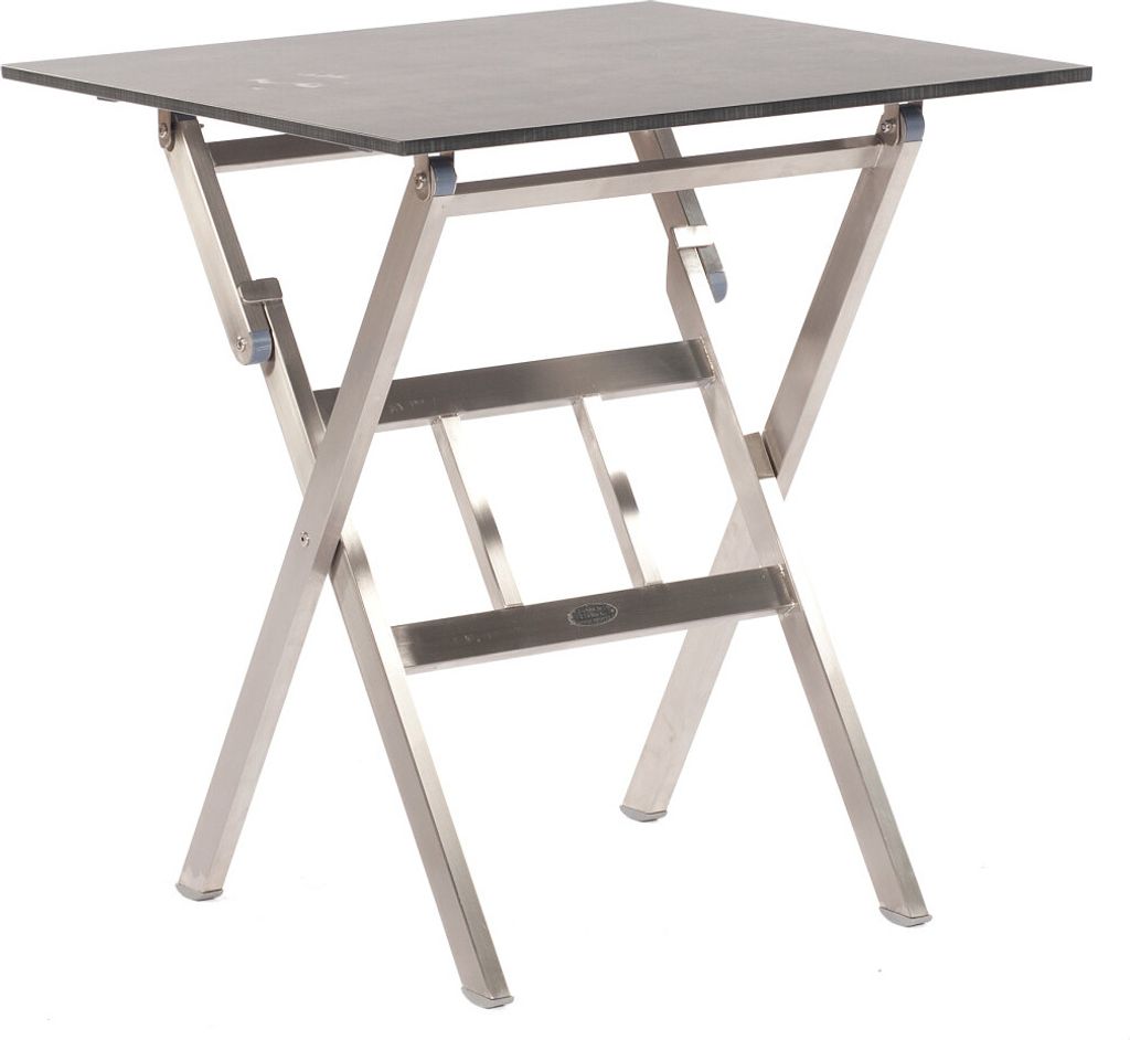 Sonnenpartner Klapptisch Base 70x70 cm Edelstahl Tischsystem wählbare Tischplatte