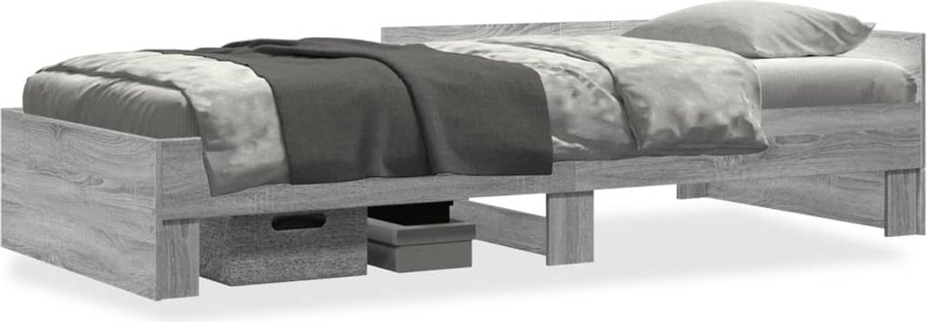Maison Exclusive - Bettgestell Grau Sonoma 100x200 cm Holzwerkstoff