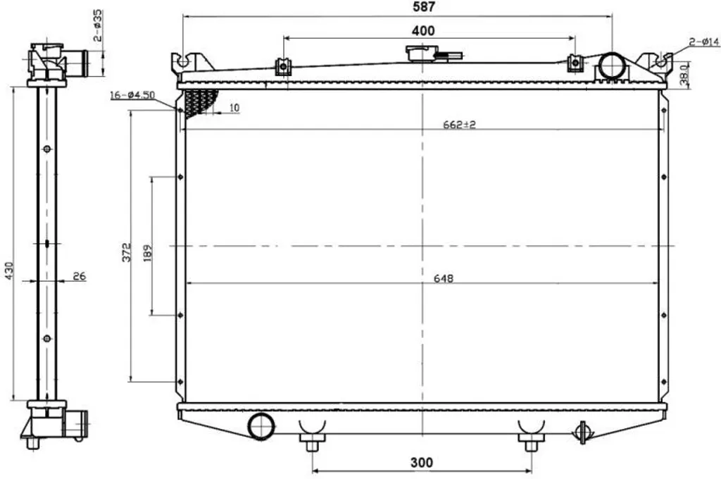 Radiateur moteur NRF 503492 en aluminium robuste pour Maverick et D21