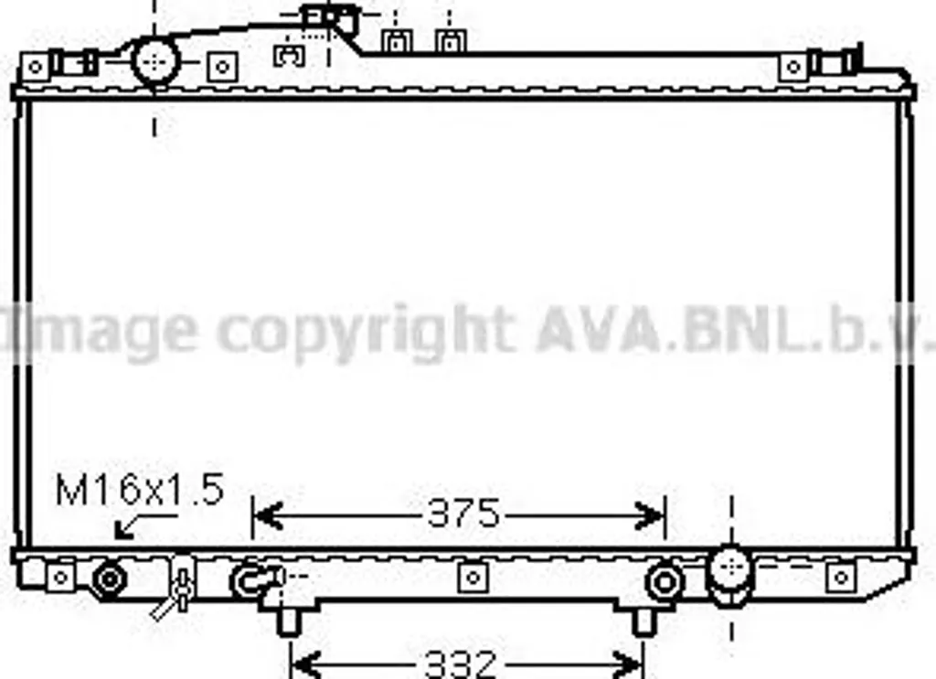 Radiateur moteur pour remplacement standard SC - AVA TO2337 Qualité OE