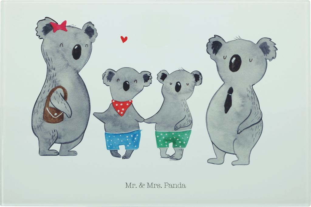 Mr. & Mrs. Panda schneidbrett Koala Familie zwei - Weiß - Geschenk, Schneidebrett, Frühstücksbrett, Servierplatte, Koalabär, Vesperplatte, Zusa...