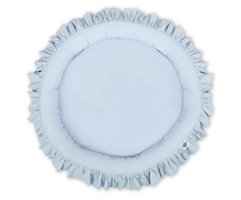 Cocon Bébé Bleu 90 cm Rembourrage Écologique et Finition à Volants