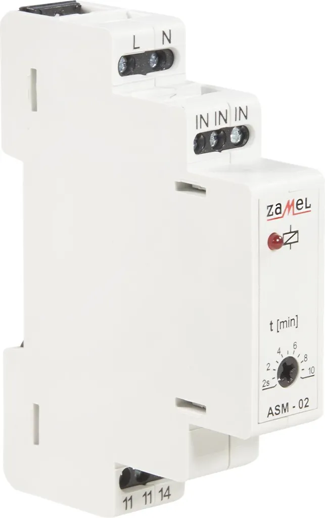 Minuterie de cage d'escalier ASM-02 Zamel 230V pour rail DIN série Exta