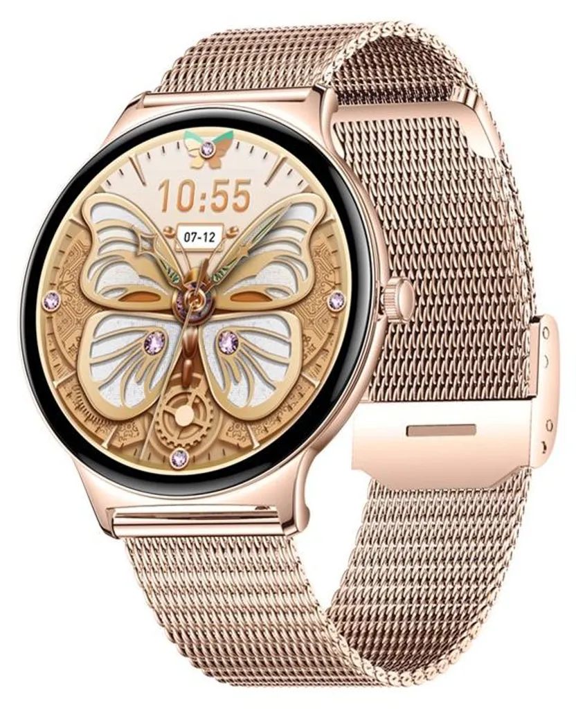 Montre connectée COLMI V89 dorée en acier inoxydable premium