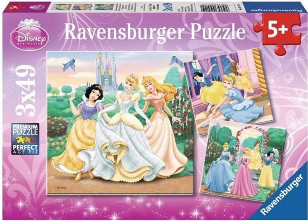 Puzzle, 3x49 Teile, Disney Prinzessinnen, Ab 5 Jahren, Ravensburger