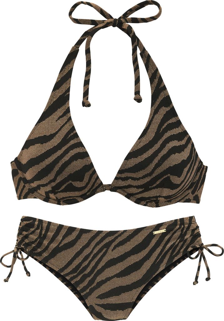 Bruno Banani Bügel-Bikini schwarz-gold Größe 36 Cup C