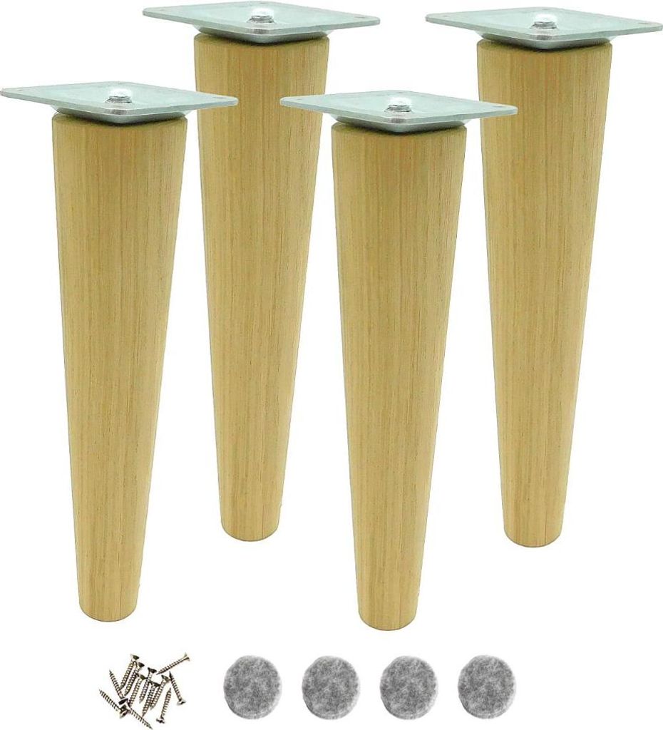 Dřevěné nohy, noha k nábytku, rovná, 25 cm, upevnění, dub Obrázek produktu 