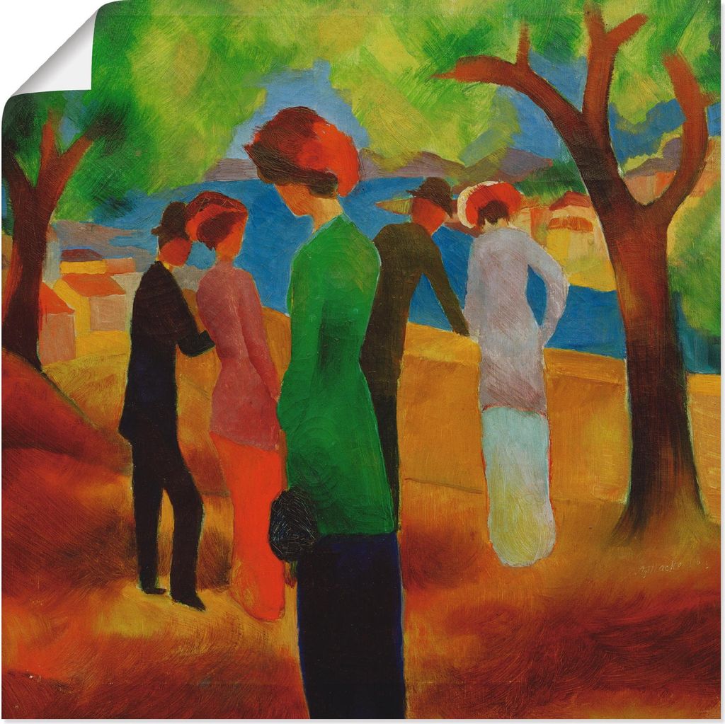 ARTland Poster Dame in grüner Jacke Größe: 30x30 cm