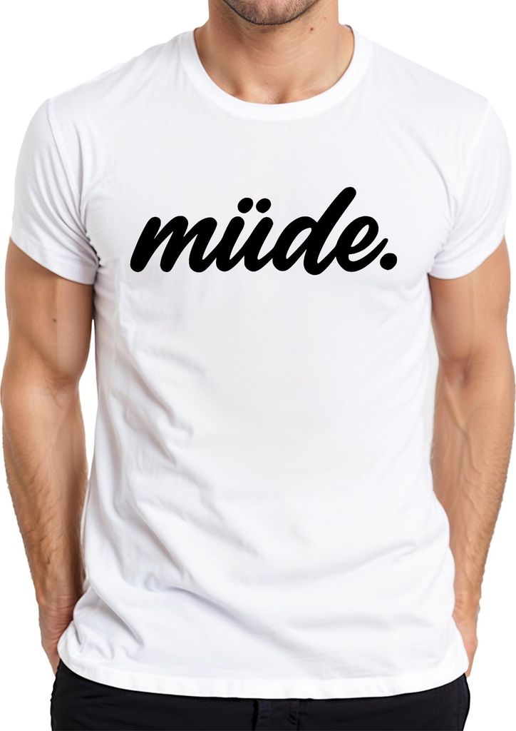 müde. Spruch Kaffeeliebe Homeoffice Schlafmütze sarkastisch mama Herren T-Shirt, Weiß, 3XL