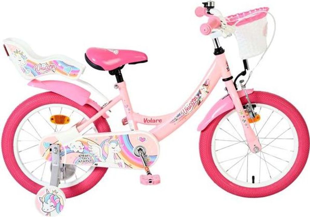 Volare Unicorn Kinderfahrrad - Mädchen - 16 Zoll - Rosa Produktbild 