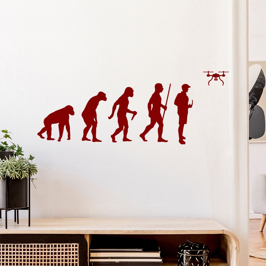 Drohnenpilot Evolution Wandtattoo Wandaufkleber Wall Sticker - Dekoration, Küche, Wohnzimmer, Schlafzimmer, Badezimmer