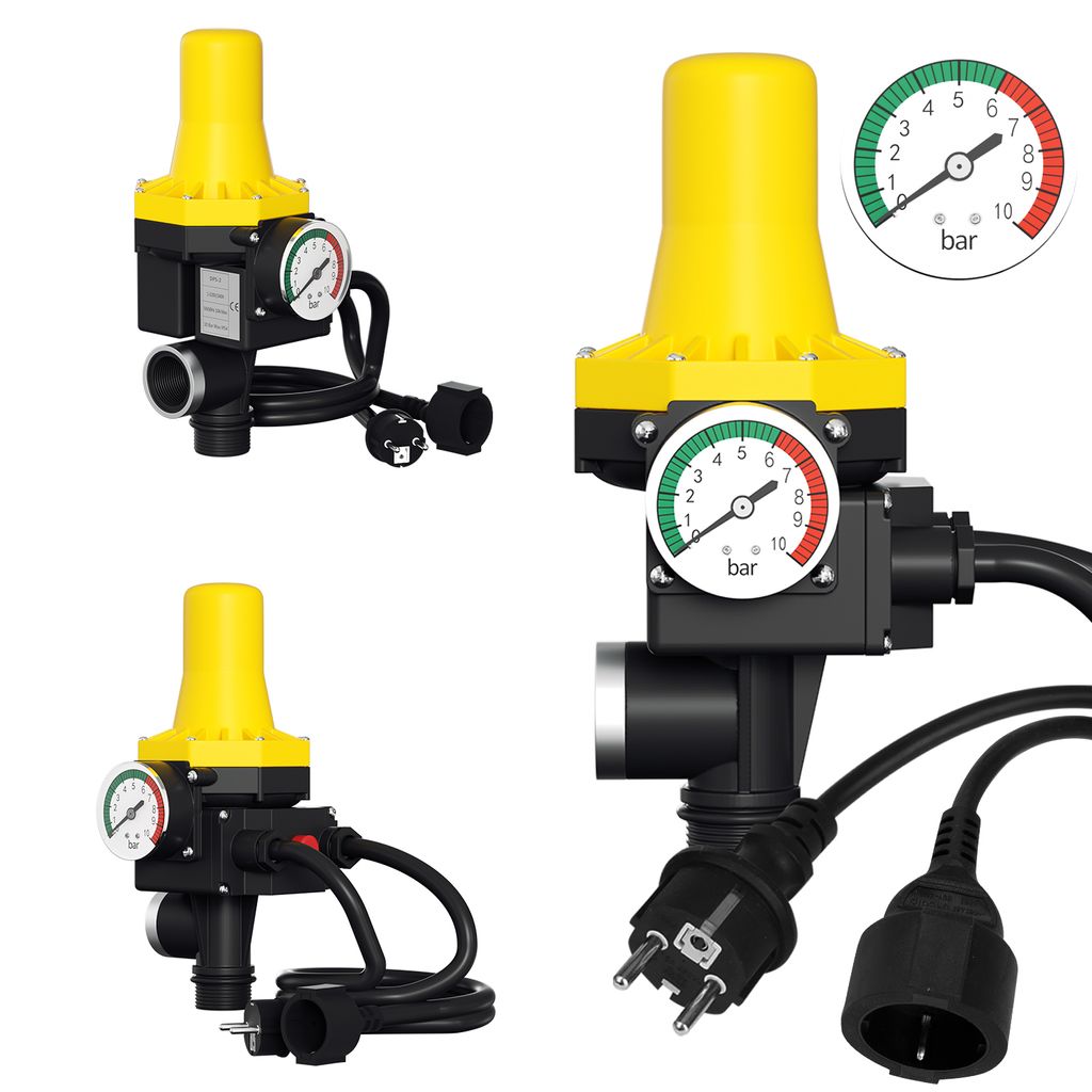 Pumpensteuerung Druckschalter Druckwächter Baranzeige Gelb mit kabel