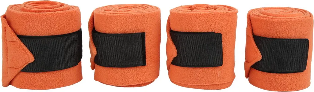 Offerta Set 4 Fasce Zampe Cavallo Pile Arancio - Alta Resistenza