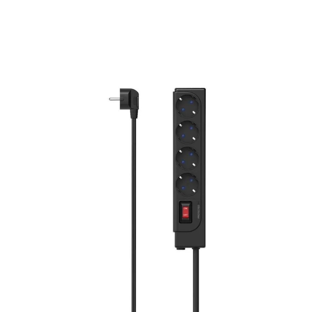 Hama 4-Way Power Strip Black | Protezione Sovratensione al Miglior Prezzo