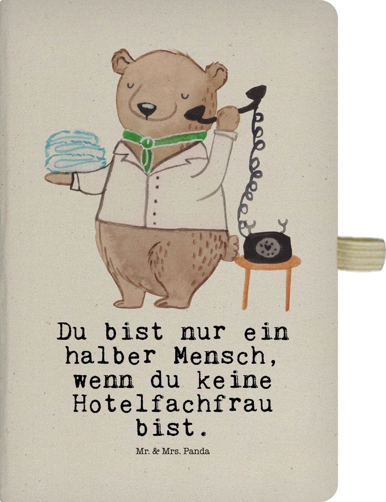 Mr. & Mrs. Panda Notizbuch A5 Hotelfachfrau Herz - Transparent - Geschenk, Spruch, Journal, Adressbuch, Tagebuch, Hotelier, Lustig, Kladde, Witzig,...