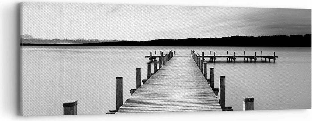 Bild auf Leinwand - Leinwandbild - Einteilig - Brücke Frieden Wasser - 90x30cm - Wand Bild - Wanddeko - Wandbilder - Leinwanddruck - Bilder - Wand...
