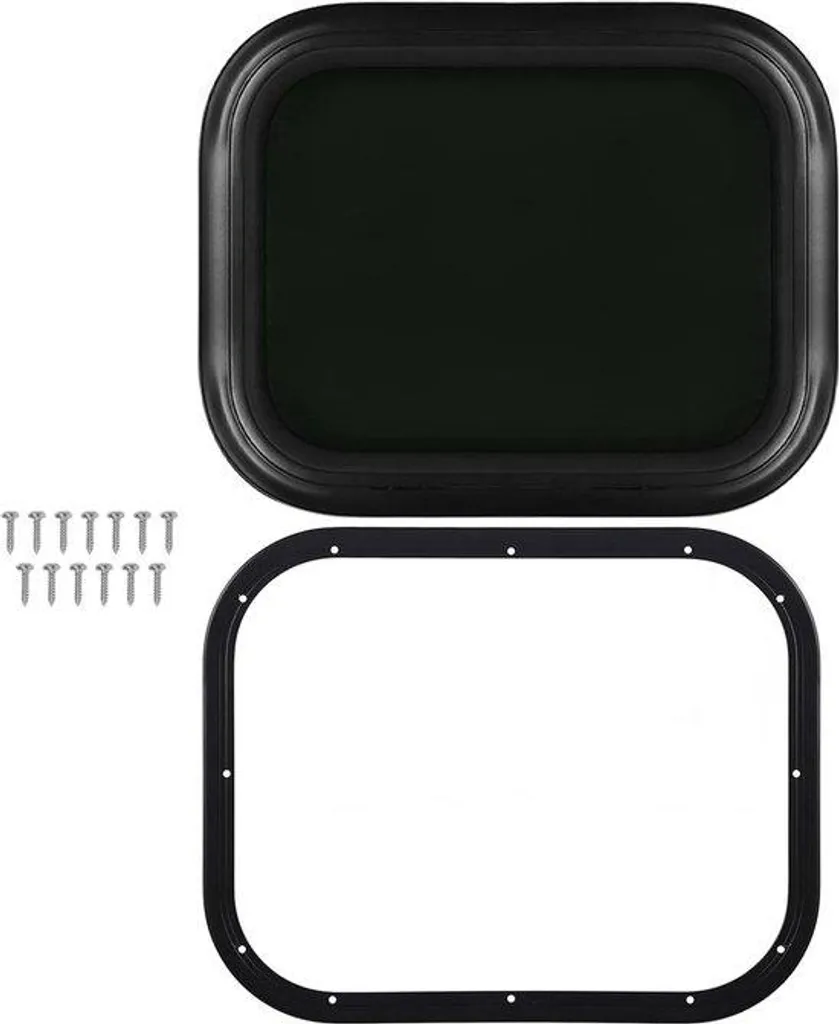 Hublot rond en aluminium 450x300 mm fenêtre noire étanche pour nautisme
