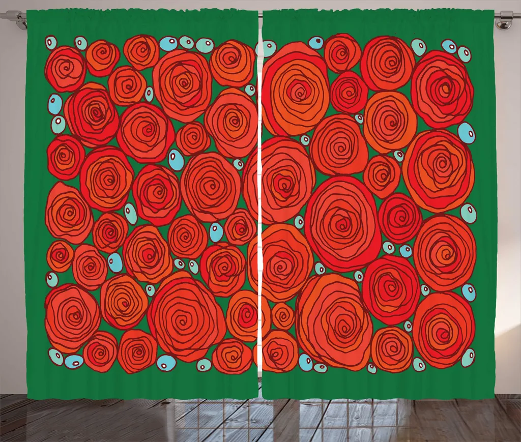 Rideau fleuri anti-regards pour chambre installation facile 280x225cm