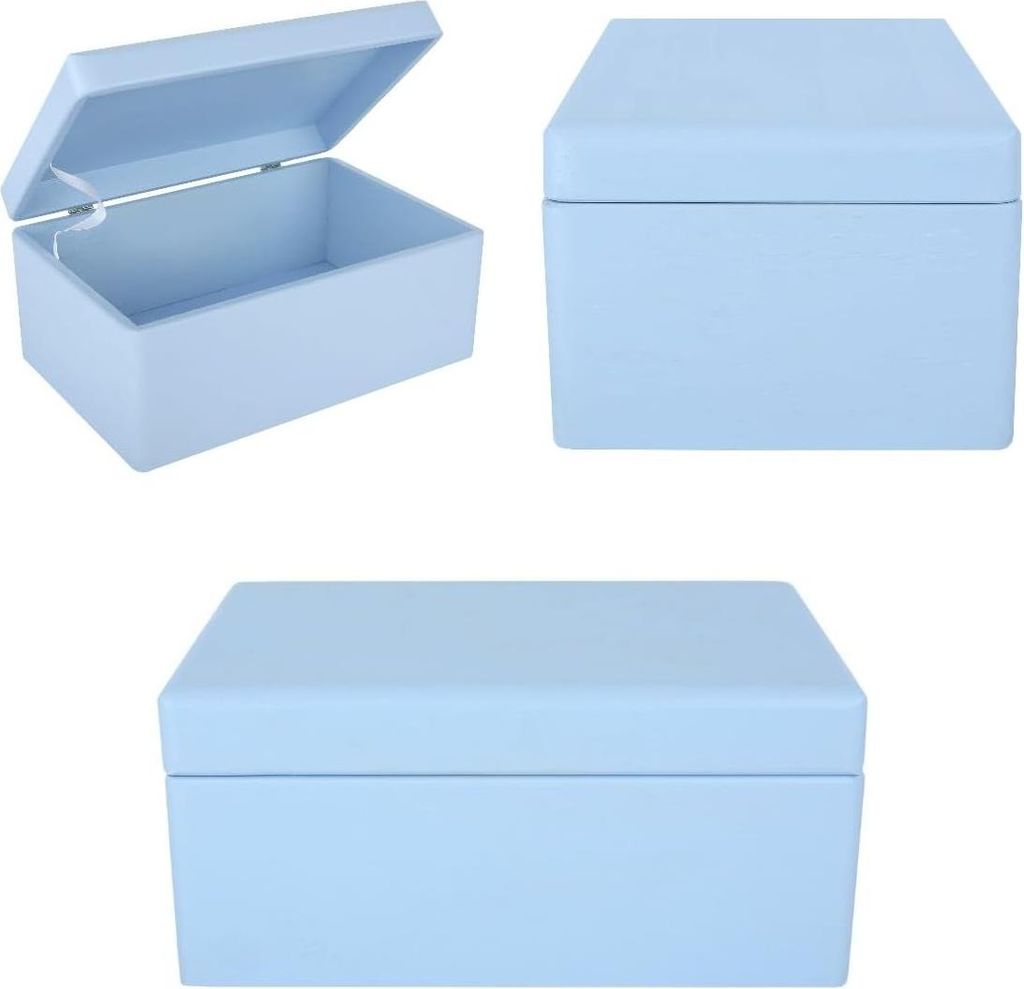 Creative Deco Grande Blu Scatola in Legno Porta Oggetti | Immagine del prodotto 