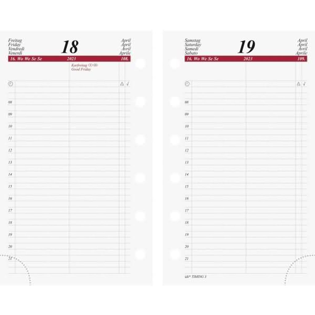 rido idé Kalender-Einlage "Tageskalendarium" 76 x 127 mm 2023