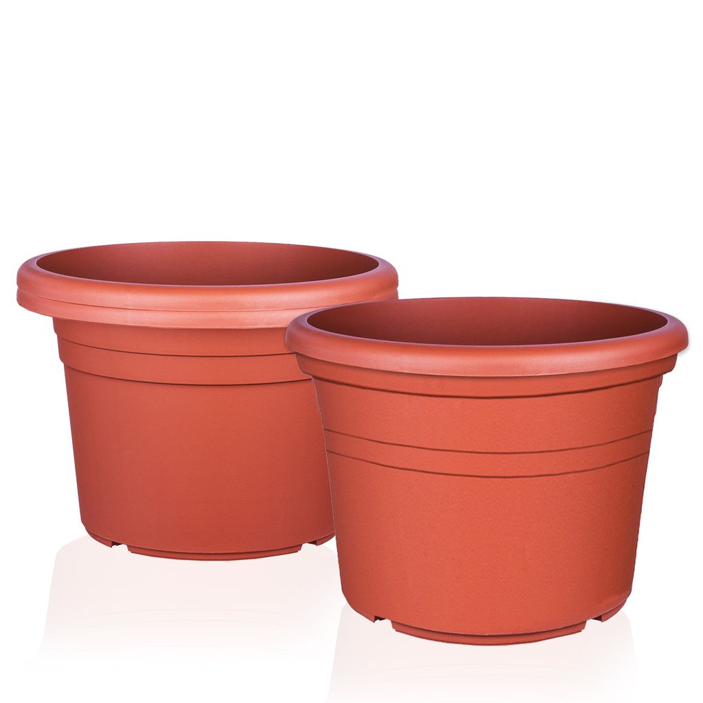 BigDean 3x Blumentopf Ø 40 cm Farbe Terrakotta Kunststoff Produktbild 