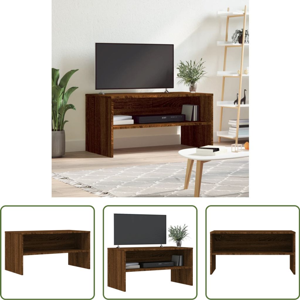 The Living Store TV-Schrank Braun Eiche-Optik 80x40x40 cm Holzwerkstoff