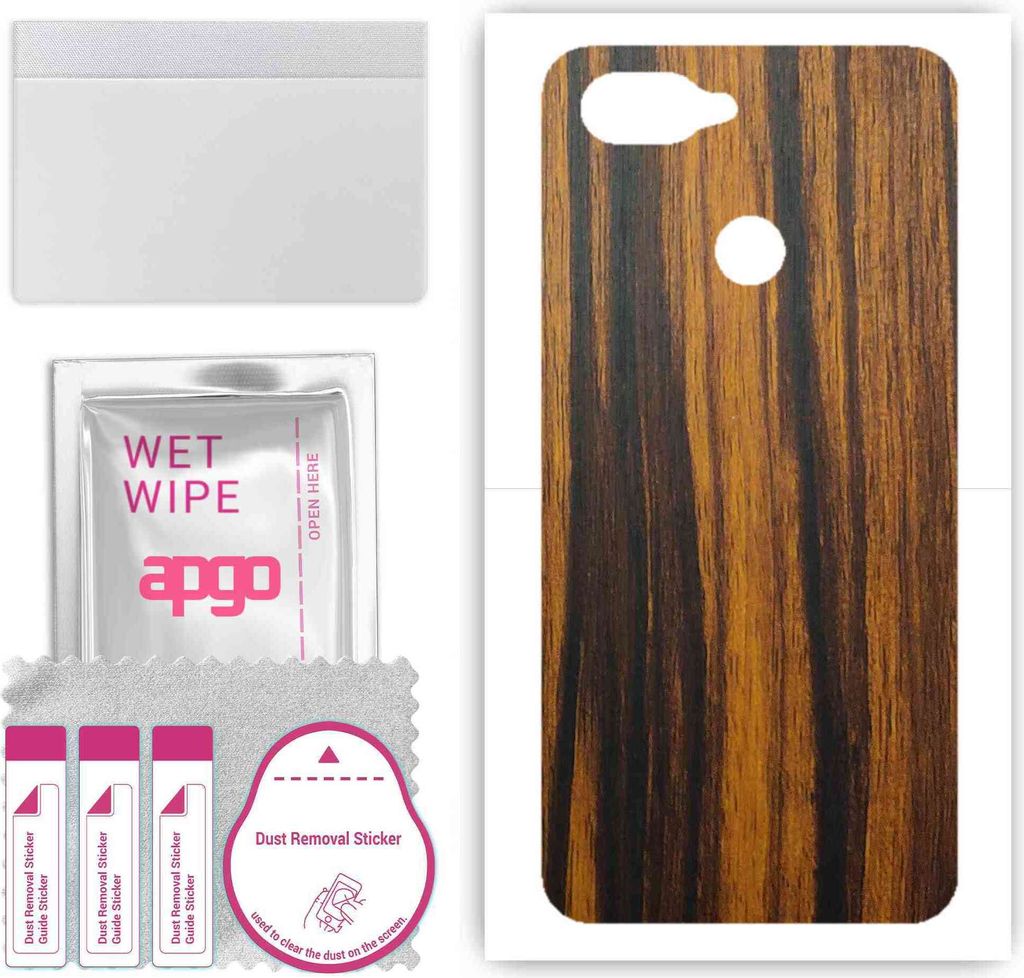 apgo Rückseite Schutzfolie, Skin, kompatibel mit Oppo A12, Hinten Displayschutzfolie aus Vinylfolie, kratzfest, einfache Montage - Tigerwood
