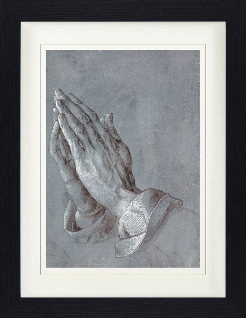 Albrecht Dürer Gerahmtes Bild Mit Edlem Passepartout | Wand-Bilder | Im Bilderrahmen - Betende Hände, 1508 (40 x 30 cm)