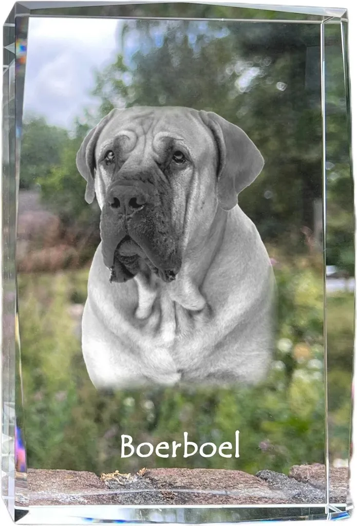 Décoration Chien Boerboel en Cristal - Cadeau Idéal pour Propriétaires