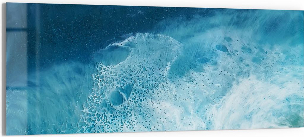 DEQORI Glasbild Echtglas 125x50 cm 'Meeresflüstern' Wandbild Bild modern Deko